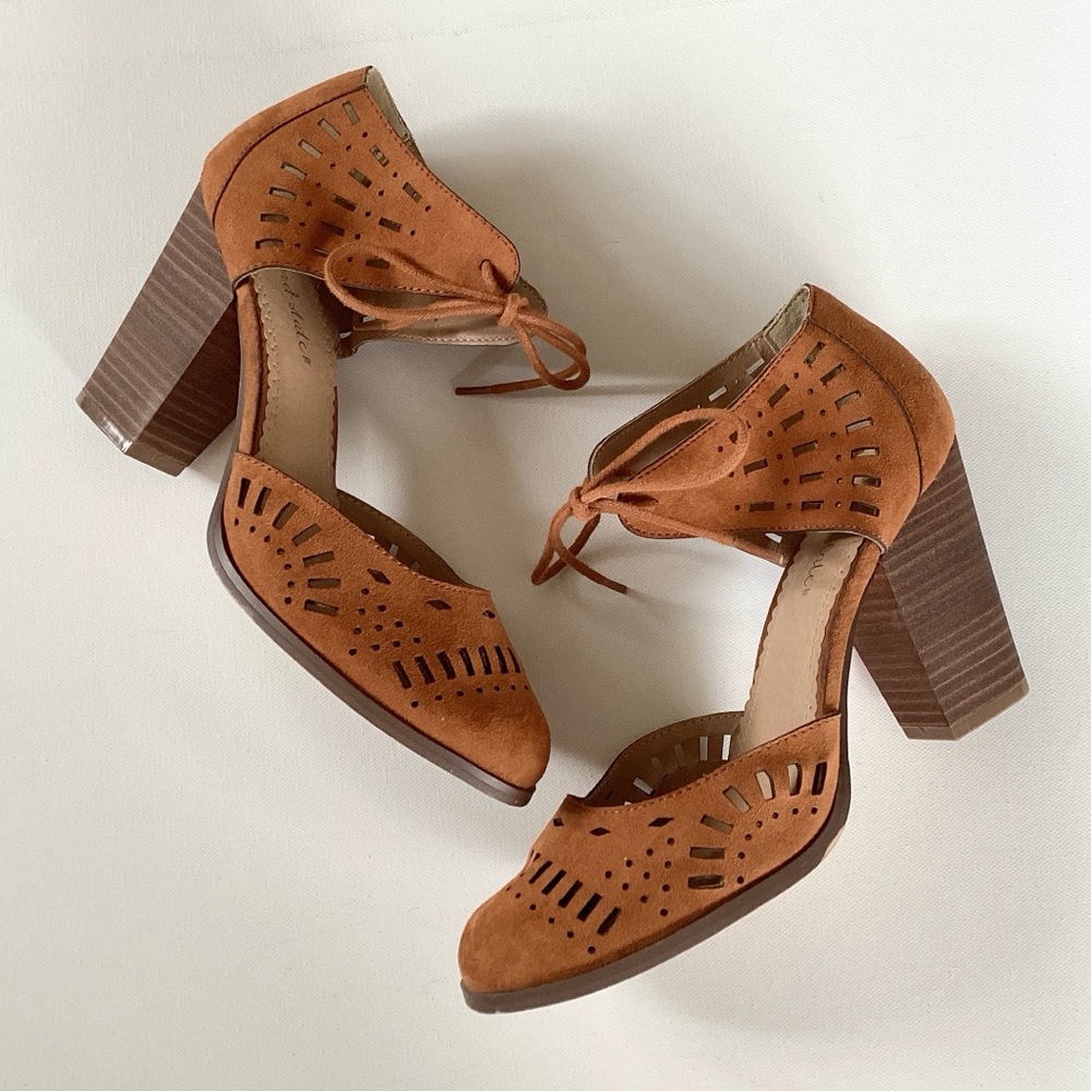 Altar'd State Laser-Cut Brown Sandals